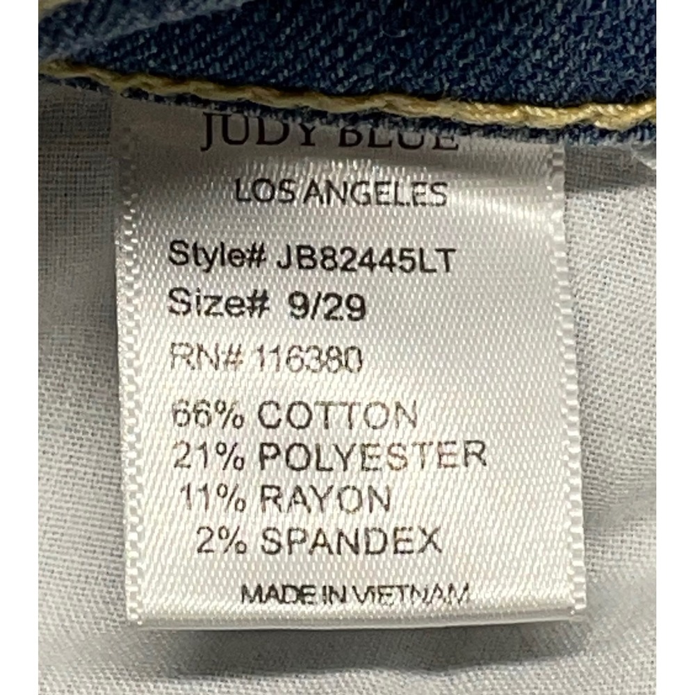 Judy Blue Jeans Size 9/29 Light Wash High Rise Raw Hem Wide Leg Straight Fit - Picture 5 of 9